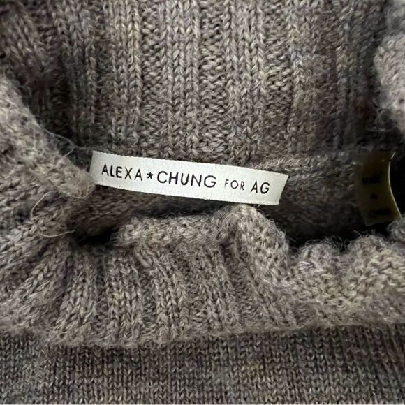 Alexa Chung for AG Sweater Womens Size Small Brown Knit Mock Neck 100% Wool - Picture 9 of 13